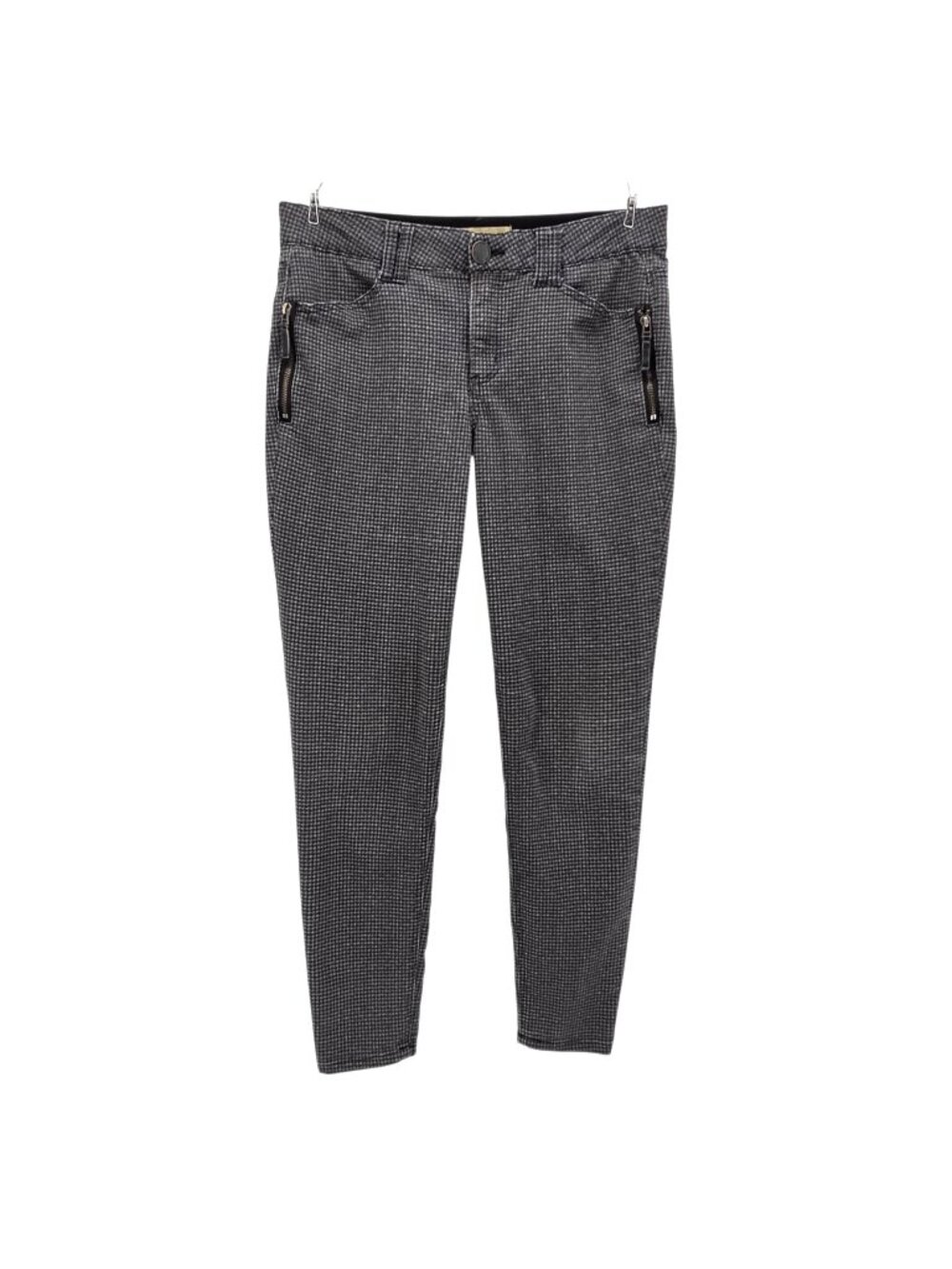 Democracy "Ab" Technology Womens 8 Pants Houndstooth Skinny Gray Black Stretch